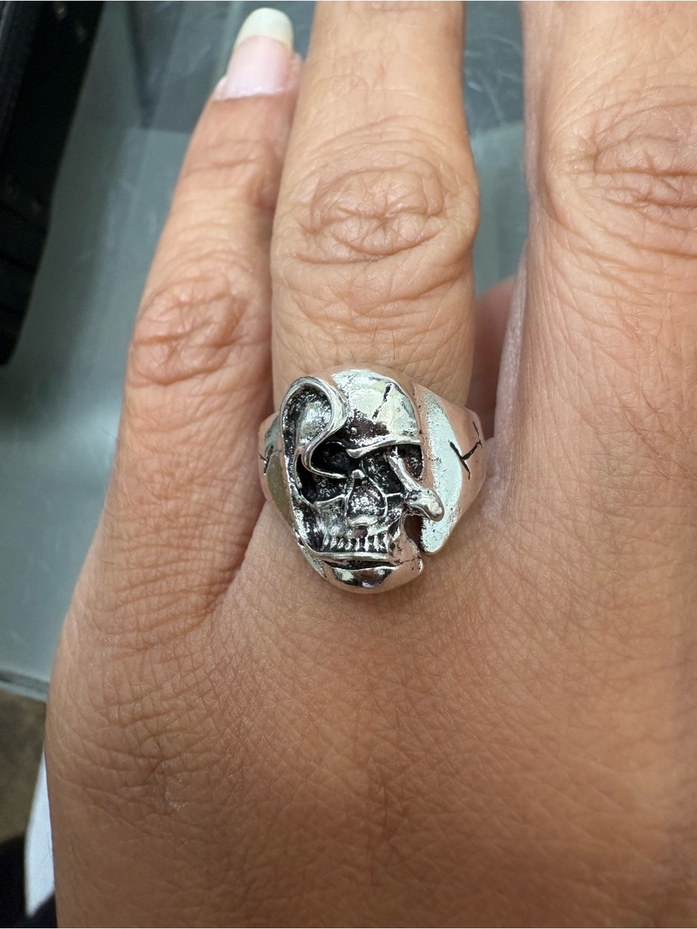 Silver Skull stainless steel Men's Ring - Bold Gothic Statement